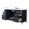 Custom image for Dark Blue with Brushed Nickel Trim / White Quartz / No Mirror