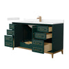 Custom image for Green with Satin Bronze Trim / Carrara Cultured Marble / No Mirror
