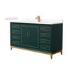 Custom image for Green with Satin Bronze Trim / Carrara Cultured Marble / No Mirror
