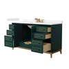 Custom image for Green with Satin Bronze Trim / Carrara Cultured Marble / No Mirror