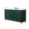 Custom image for Green with Satin Bronze Trim / White Cultured Marble / No Mirror