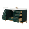 Custom image for Green with Satin Bronze Trim / White Quartz / No Mirror