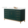 Custom image for Green with Satin Bronze Trim / White Quartz / No Mirror