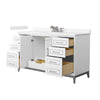 Custom image for White with Brushed Nickel Trim / Carrara Cultured Marble / No Mirror