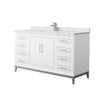 Custom image for White with Brushed Nickel Trim / White Carrara Marble / No Mirror