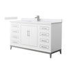Custom image for White with Brushed Nickel Trim / White Cultured Marble / No Mirror
