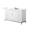 Custom image for White with Brushed Nickel Trim / White Cultured Marble / No Mirror