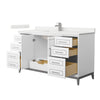 Custom image for White with Brushed Nickel Trim / White Quartz / No Mirror