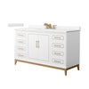 Custom image for White with Satin Bronze Trim / Carrara Cultured Marble / No Mirror