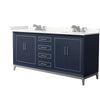 Custom image for Dark Blue with Brushed Nickel Trim / Giotto Quartz / No Mirror