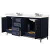 Custom image for Dark Blue with Brushed Nickel Trim / White Quartz / No Mirror