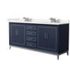 Custom image for Dark Blue with Brushed Nickel Trim / White Quartz / No Mirror