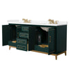 Custom image for Green with Satin Bronze Trim / Carrara Cultured Marble / No Mirror