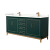 Custom image for Green with Satin Bronze Trim / Giotto Quartz / No Mirror
