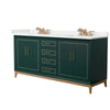 Custom image for Green with Satin Bronze Trim / White Quartz / No Mirror