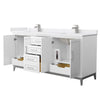 Custom image for White with Brushed Nickel Trim / White Cultured Marble / No Mirror