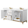 Custom image for White with Satin Bronze Trim / Carrara Cultured Marble / No Mirror