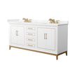 Custom image for White with Satin Bronze Trim / Carrara Cultured Marble / No Mirror