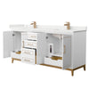 Custom image for White with Satin Bronze Trim / White Quartz / No Mirror