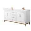 Custom image for White with Satin Bronze Trim / White Quartz / No Mirror
