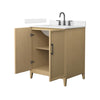 Custom image for White Oak with Matte Black Trim / Carrara Cultured Marble / No Mirror