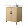 Custom image for White Oak with Matte Black Trim / Carrara Cultured Marble / No Mirror