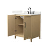 Custom image for White Oak with Matte Black Trim / Giotto Quartz / No Mirror