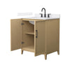 Custom image for White Oak with Matte Black Trim / White Quartz / No Mirror