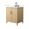 Custom image for White Oak with Matte Black Trim / White Quartz / No Mirror