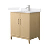 Custom image for White Oak with Brushed Nickel Trim / White Cultured Marble / No Mirror