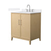 Custom image for White Oak with Brushed Nickel Trim / White Cultured Marble / No Mirror