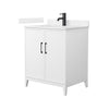 Custom image for White with Matte Black Trim / Carrara Cultured Marble / No Mirror