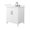 Custom image for White with Matte Black Trim / Carrara Cultured Marble / No Mirror