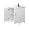 Custom image for White with Matte Black Trim / White Carrara Marble / No Mirror