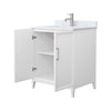 Custom image for White with Brushed Nickel Trim / White Carrara Marble / No Mirror