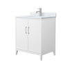 Custom image for White with Brushed Nickel Trim / White Carrara Marble / No Mirror