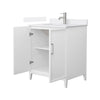Custom image for White with Brushed Nickel Trim / White Cultured Marble / No Mirror