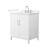 Custom image for White with Brushed Nickel Trim / White Quartz / No Mirror