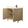 Custom image for White Oak with Matte Black Trim / Carrara Cultured Marble / No Mirror