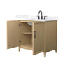 Custom image for White Oak with Matte Black Trim / White Quartz / No Mirror
