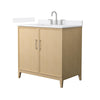 Custom image for White Oak with Brushed Nickel Trim / White Cultured Marble / No Mirror