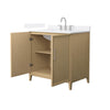 Custom image for White Oak with Brushed Nickel Trim / White Quartz / No Mirror