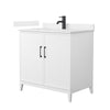 Custom image for White with Matte Black Trim / Carrara Cultured Marble / No Mirror