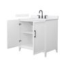 Custom image for White with Matte Black Trim / White Cultured Marble / No Mirror