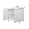 Custom image for White with Brushed Nickel Trim / White Carrara Marble / No Mirror