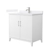 Custom image for White with Brushed Nickel Trim / White Cultured Marble / No Mirror