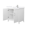 Custom image for White with Brushed Nickel Trim / White Quartz / No Mirror