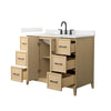 Custom image for White Oak with Matte Black Trim / Giotto Quartz / No Mirror