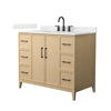 Custom image for White Oak with Matte Black Trim / Giotto Quartz / No Mirror