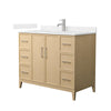 Custom image for White Oak with Brushed Nickel Trim / Carrara Cultured Marble / No Mirror